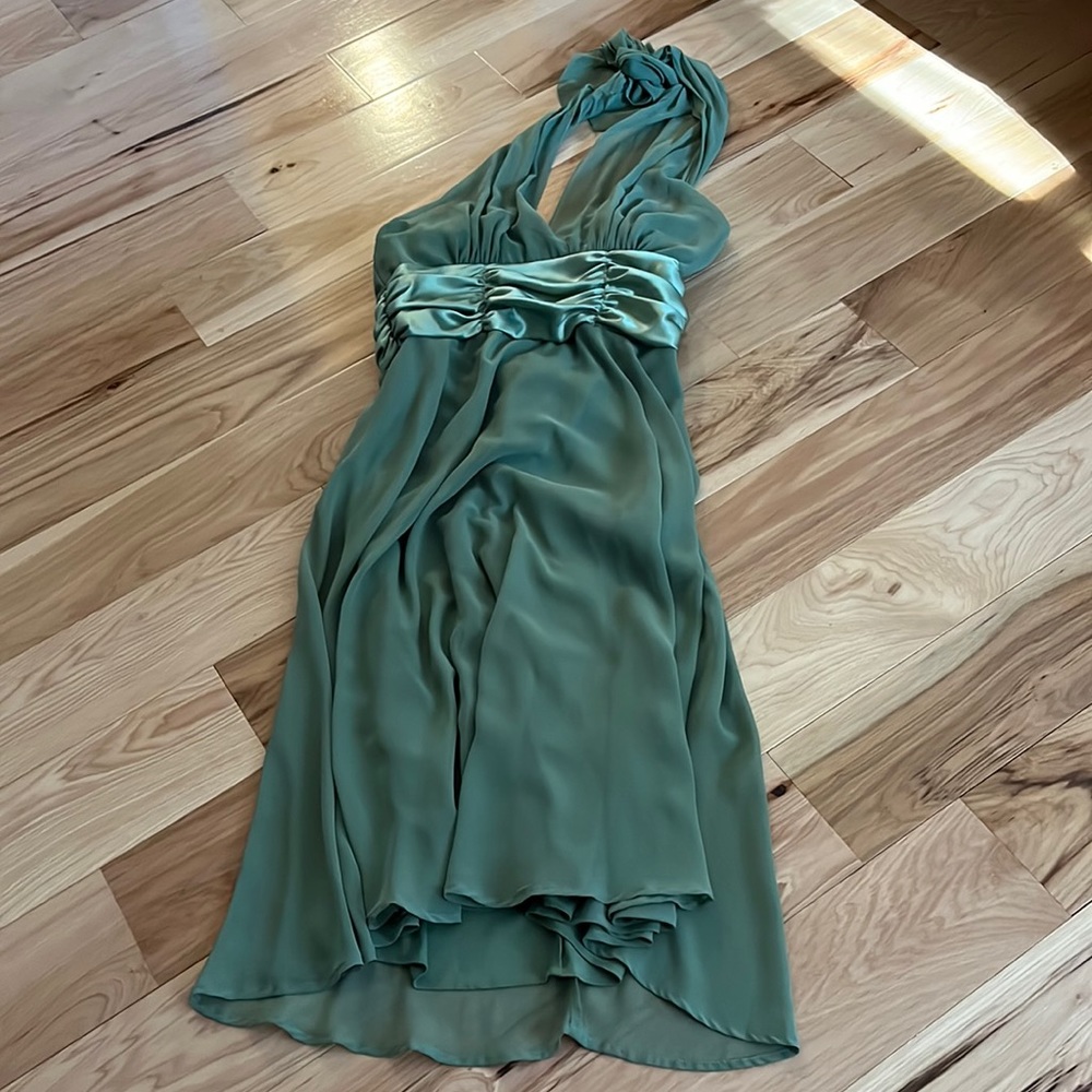 Gorgeous green flowy halter dress